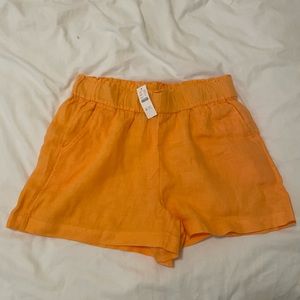 JCrew Linen Orange Shorts Size M Brand New with Tags